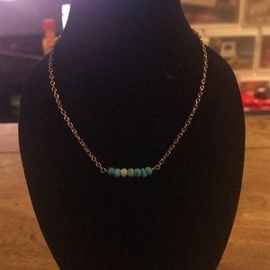 Gold and Turquoise Bead Necklace